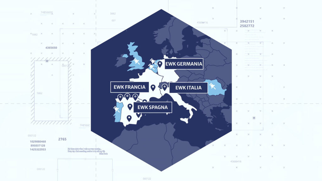 Cartina sedi EWK in Europa e nel mondo